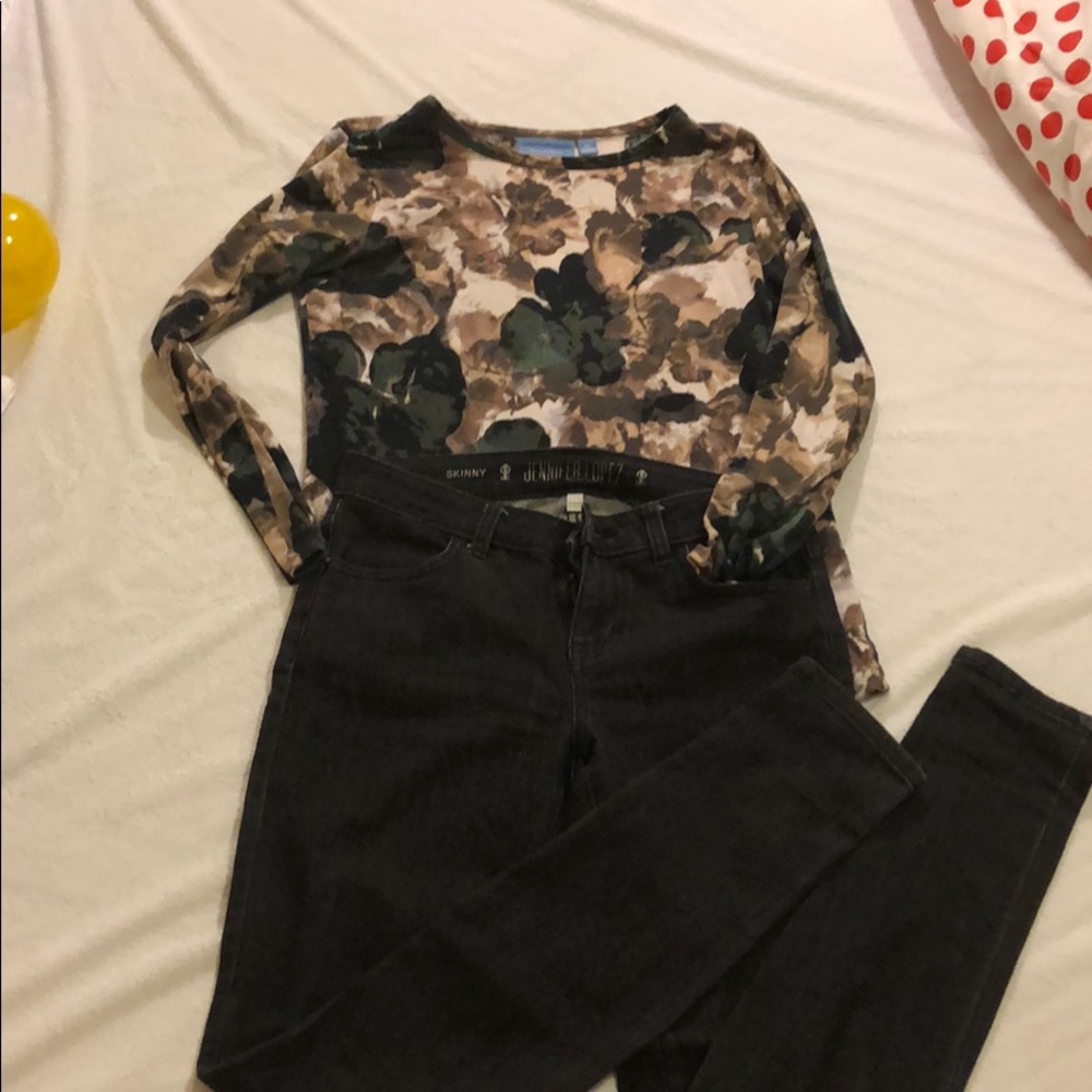 Jlo Jeans and Vera wang cotton shirt